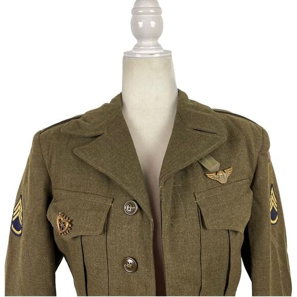 VTG Kravitz Clothing U.S. Army Infantry 100% Wool OD Jacket Made 1948 Size 34R - Picture 2 of 16